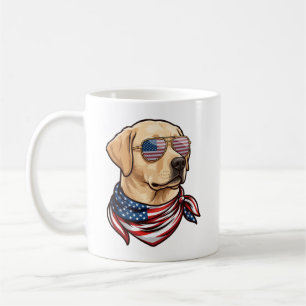 Dog Usa Flag Sunglasses Bandana Coffee Mug