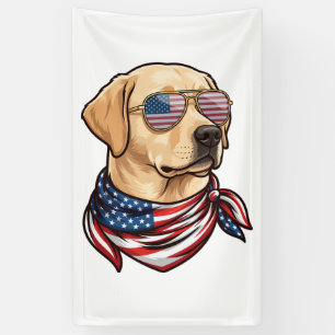 Dog Usa Flag Sunglasses Bandanna Banner