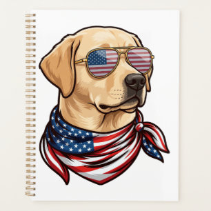Dog Usa Flag Sunglasses Bandanna Planner