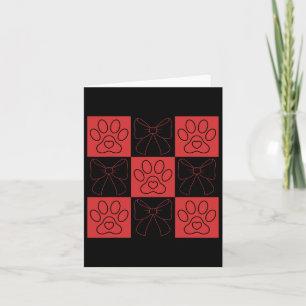 Dog Valentine Coquette Bow Dog Paw Heart Valentine Card