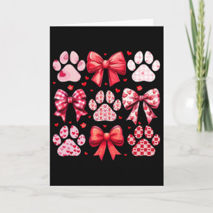 Dog Valentine Coquette Cute Dog Paw Print Heart Co Card