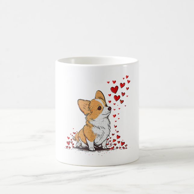 Dog Valentine Cute Corgi Valentine s Day Coffee Mug (Center)