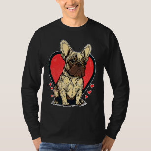 Dog Valentine Cute French Bulldog Valentine's Day  T-Shirt