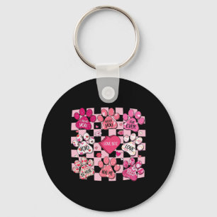 Dog Valentine, Dog Paw Heart, Paw Dog Conversation Key Ring