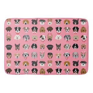 Dog Valentine Face Pattern Bath Mat