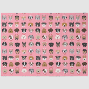 Dog Valentine Face Pattern Tissue Paper