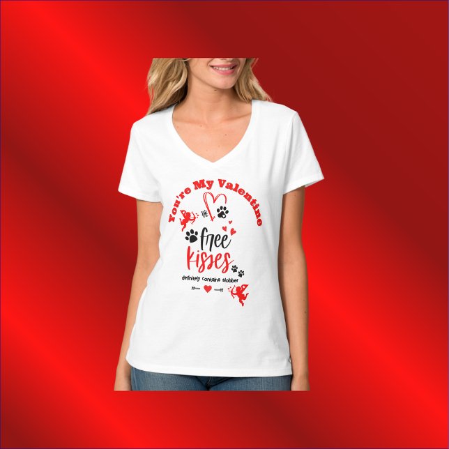 Dog Valentine - Free Kisses Definitely Contains |  T-Shirt (Creator Uploaded)