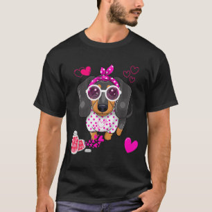 Dog Valentine Gift Cute Dachshund Valentines Day F T-Shirt