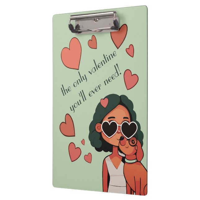 Dog Valentine Tote Bag Clipboard (Left)