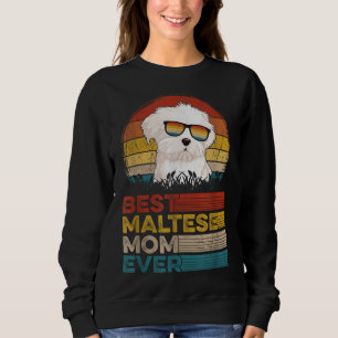 Dog Vintage Best Maltese Mum Ever Mothers Day For  Sweatshirt