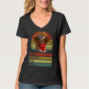 Dog Vintage Best Poodle Dad Ever Father Day Puppy  T-Shirt