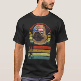 Dog Vintage Best Pug Dad Ever Father Day Puppy Dog T-Shirt