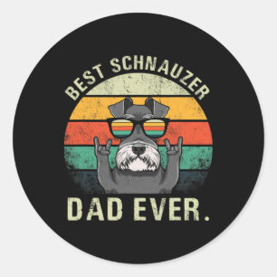 Dog Vintage Best Schnauzer Dad Ever Shirt Fathers Classic Round Sticker