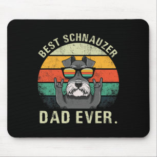 Dog Vintage Best Schnauzer Dad Ever Shirt Fathers Mouse Pad