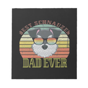 Dog Vintage Best Schnauzer Dad ever Tshirt Fathers Notepad