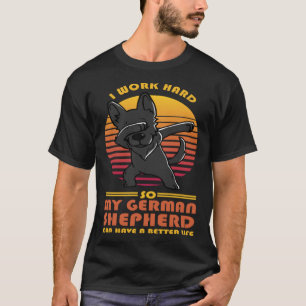 Dog  Vintage Retro Black German Shepherd Owner T-Shirt