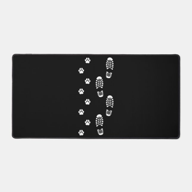 Dog Walk Foot Print Dog Walker Dog Walking Desk Mat (Front)