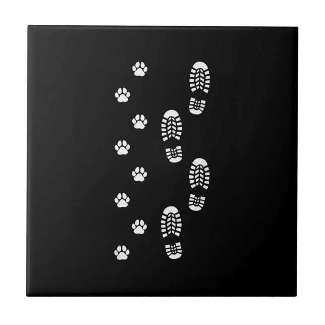 Dog Walk Foot Print Dog Walker Dog Walking Tile (Front)