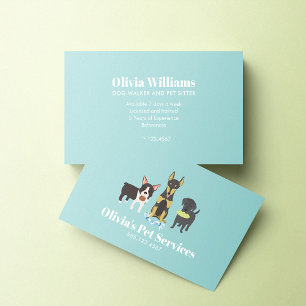 Dog Walker and Pet Sitter Business Card