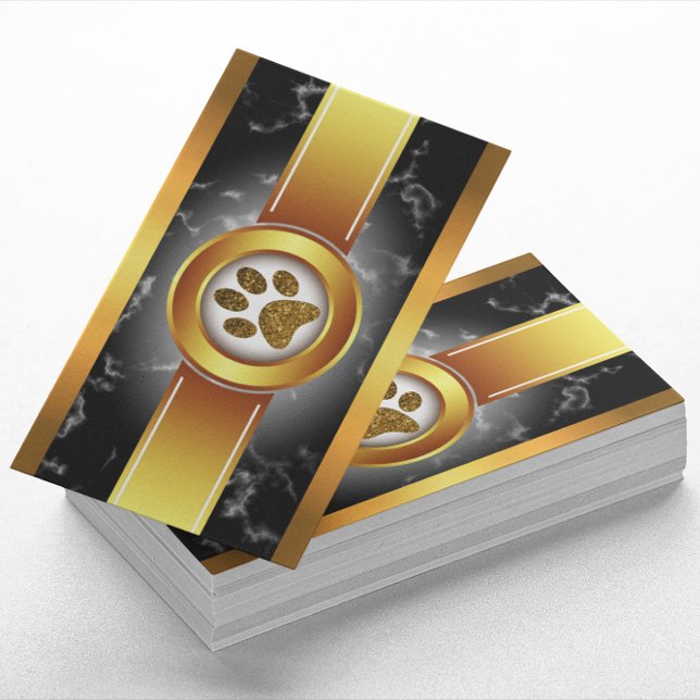 Dog Walker Black Gold | Pet Care Business Card (Creator Uploaded)