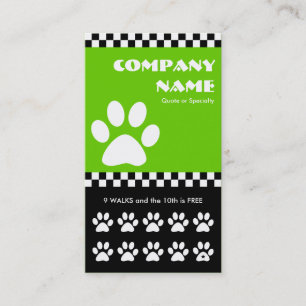 dog walker checkers punchcard loyalty card
