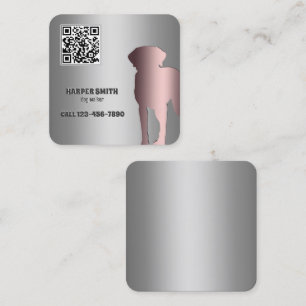  Dog Walker Custom QR Square Business Card