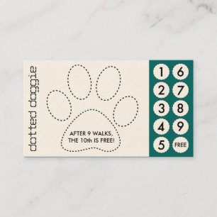 dog walker cut out punch cards
