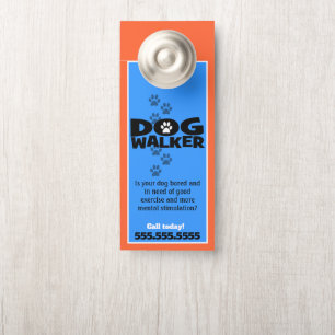 Dog Walker Dog Walking Promotional Door Hanger