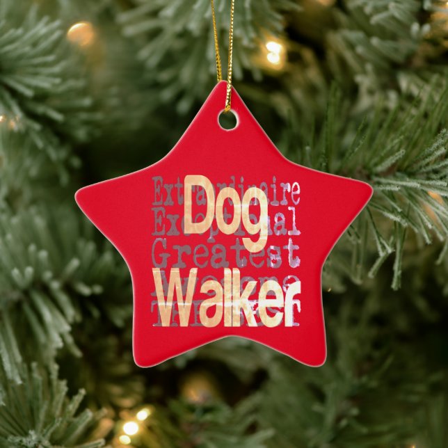 Dog Walker Extraordinaire Ceramic Tree Decoration (Tree)