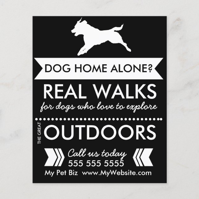 Dog Walker Flyer - Personalizable (Front)