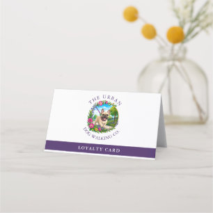 Dog Walker Folded Loyalty Card - French Bulldog