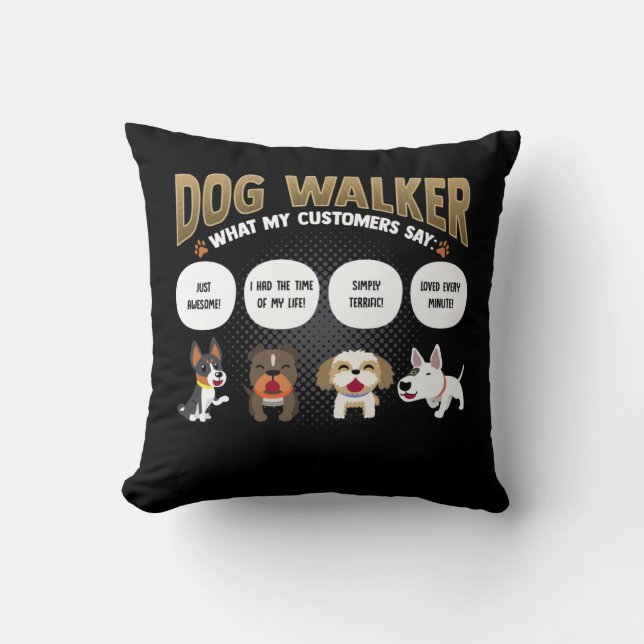 Dog Walker Funny Dog Walking Pet Sitter Gift Cushion (Front)