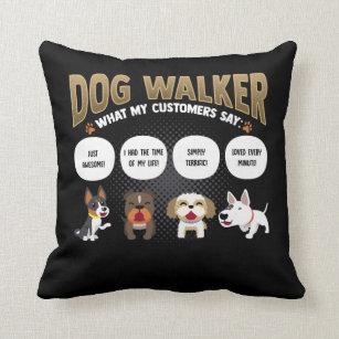 Dog Walker Funny Dog Walking Pet Sitter Gift Cushion