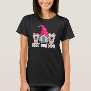 Dog Walker Gnomie Grandma For Women And White Dog T-Shirt