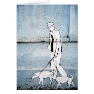 dog walker graffiti on branimirova street, croatia
