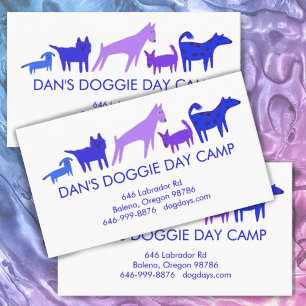 Dog Walker Groomer Boarding Colourful Funny Puppy Business Card