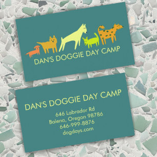 Dog Walker Groomer Boarding Colourful Funny Puppy Business Card