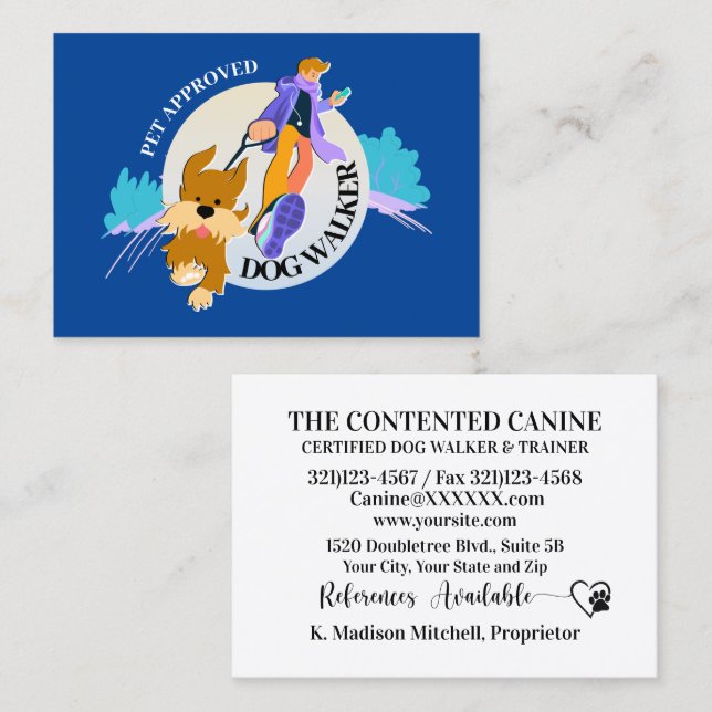 Dog Walker / Groomer / Etc.  Business Card (Front/Back)