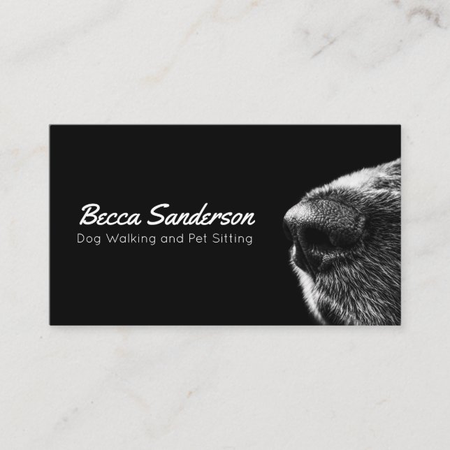 Dog Walker, Groomer, Pet Sitter, Vet Elegant Business Card (Front)