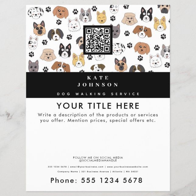 Dog Walker Grooming Dog Trainer Vet Dog Spa Flyer (Front)