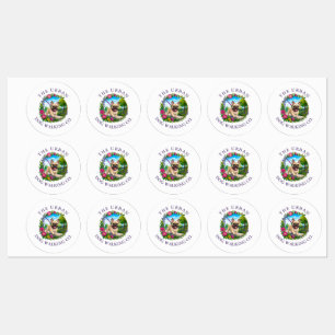 Dog Walker Large Stickers with French Bulldog