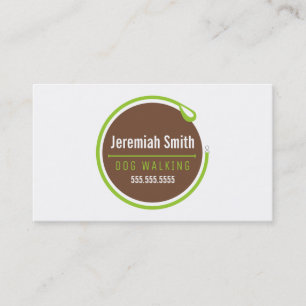 Dog Walker Leash Loop Modern Green Business Card