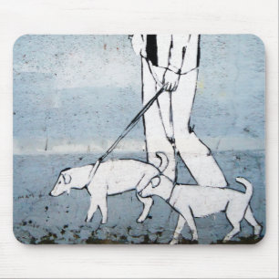 dog walker mouse pad