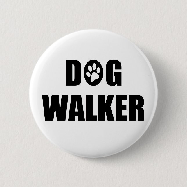 Dog Walker (paw) 6 Cm Round Badge (Front)