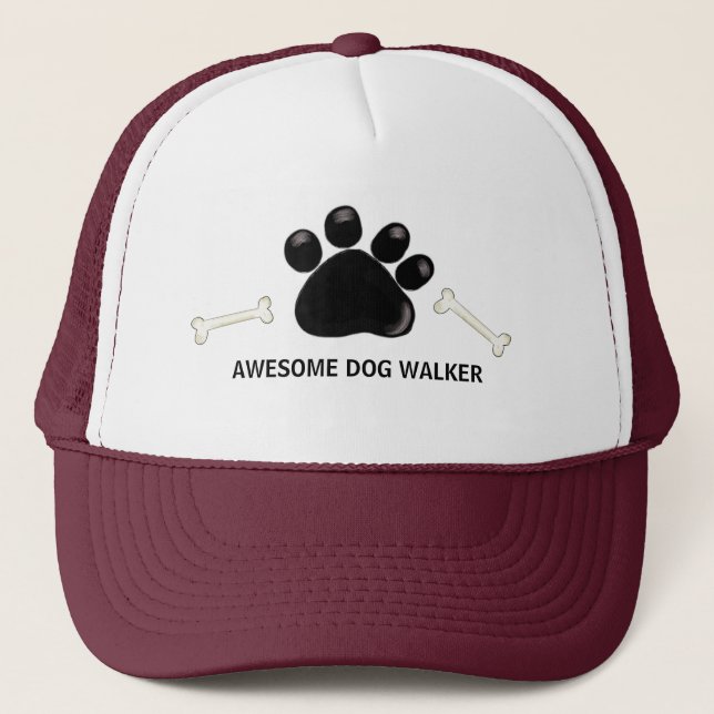 Dog Walker Paw Prints Trucker Hat (Front)