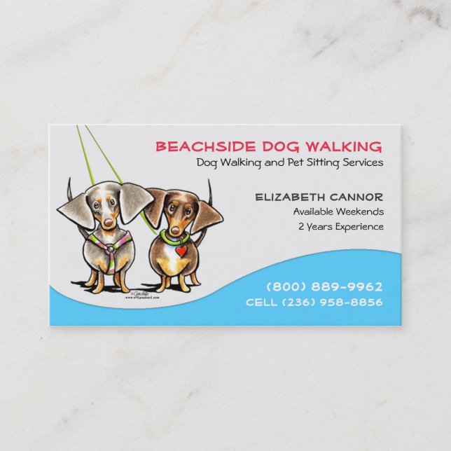 Dog Walker Pet Business Cool Carribean Card (Front)