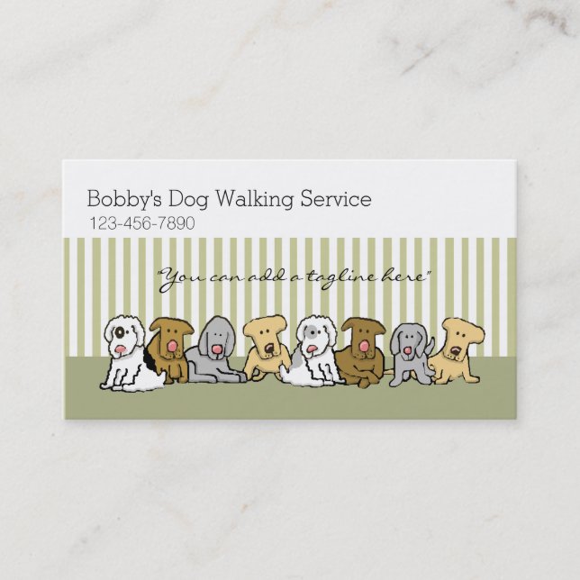 Dog Walker Pet Business Customisable Business Card (Front)