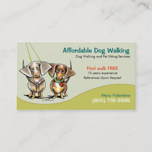 Dog Walker Pet Business Dachshunds Card