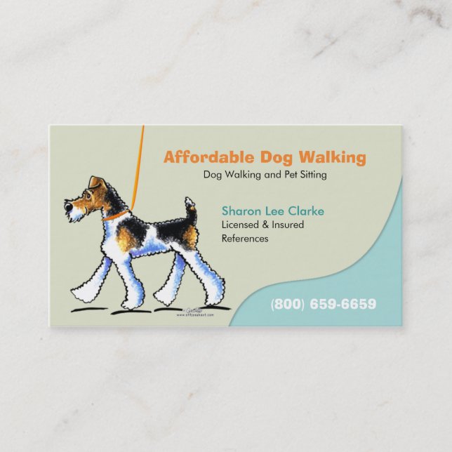 Dog Walker Pet Business WFT Business Card (Front)