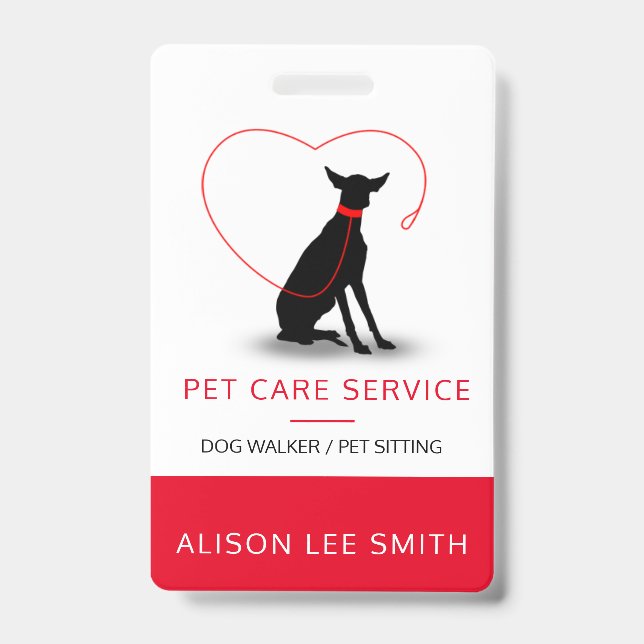 Dog walker / Pet Care Sitting  ID Badge (Front)